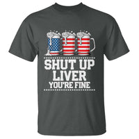 Beer American Flag 4th of July T Shirt Merica Drinking USA Shut Up Liver You Are Fine - Wonder Print Shop