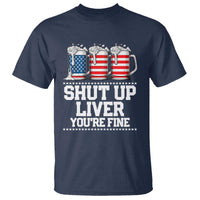 Beer American Flag 4th of July T Shirt Merica Drinking USA Shut Up Liver You Are Fine - Wonder Print Shop