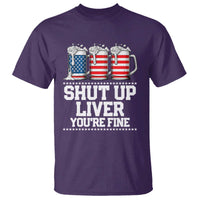 Beer American Flag 4th of July T Shirt Merica Drinking USA Shut Up Liver You Are Fine - Wonder Print Shop