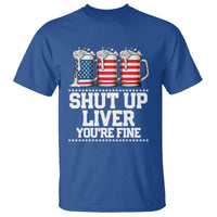 Beer American Flag 4th of July T Shirt Merica Drinking USA Shut Up Liver You Are Fine - Wonder Print Shop