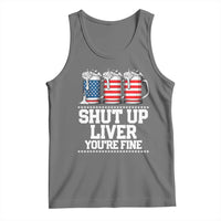 Beer American Flag 4th of July Tank Top Merica Drinking USA Shut Up Liver You Are Fine - Wonder Print Shop