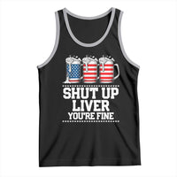 Beer American Flag 4th of July Tank Top Merica Drinking USA Shut Up Liver You Are Fine - Wonder Print Shop