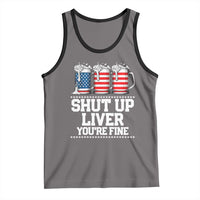Beer American Flag 4th of July Tank Top Merica Drinking USA Shut Up Liver You Are Fine - Wonder Print Shop