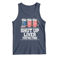 Beer American Flag 4th of July Tank Top Merica Drinking USA Shut Up Liver You Are Fine - Wonder Print Shop