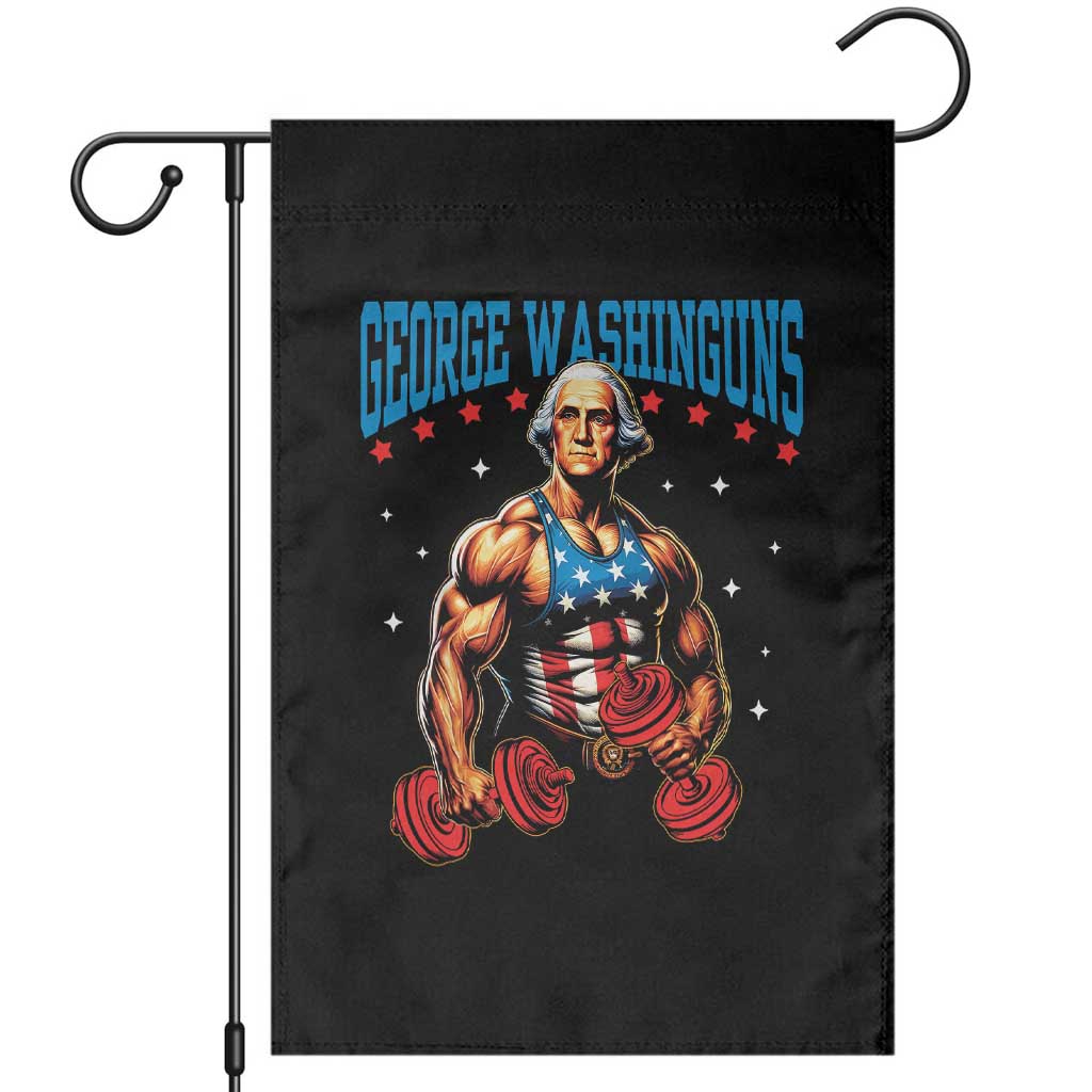 Funny George Washington Gym Garden Flag Muscular Flex Workout 4th of July - Wonder Print Shop