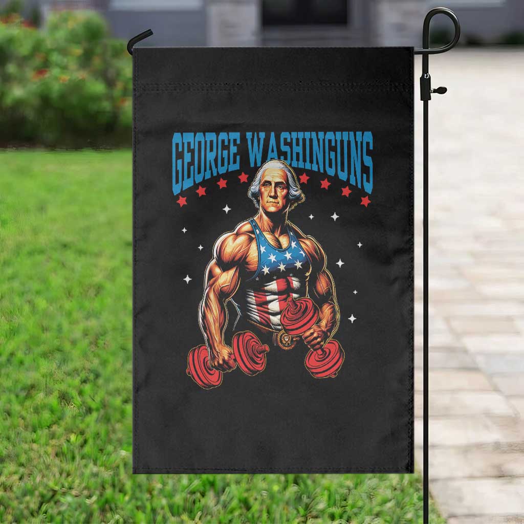 Funny George Washington Gym Garden Flag Muscular Flex Workout 4th of July - Wonder Print Shop