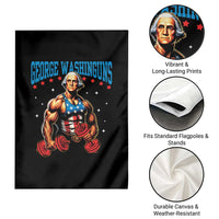 Funny George Washington Gym Garden Flag Muscular Flex Workout 4th of July - Wonder Print Shop