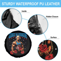 Funny George Washington Gym Spare Tire Cover Muscular Flex Workout 4th of July - Wonder Print Shop