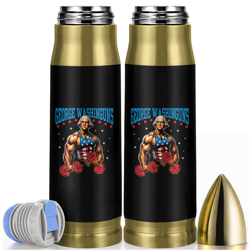 Funny George Washington Gym Bullet Tumbler Muscular Flex Workout 4th of July - Wonder Print Shop
