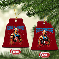 Funny George Washington Gym Ceramic Ornament Muscular Flex Workout 4th of July - Wonder Print Shop