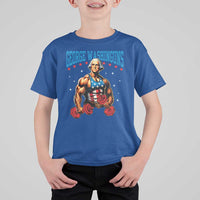 Funny George Washington Gym T Shirt For Kid Muscular Flex Workout 4th of July - Wonder Print Shop
