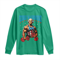Funny George Washington Gym Long Sleeve Shirt Muscular Flex Workout 4th of July - Wonder Print Shop