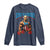 Funny George Washington Gym Long Sleeve Shirt Muscular Flex Workout 4th of July - Wonder Print Shop