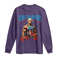 Funny George Washington Gym Long Sleeve Shirt Muscular Flex Workout 4th of July - Wonder Print Shop