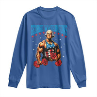 Funny George Washington Gym Long Sleeve Shirt Muscular Flex Workout 4th of July - Wonder Print Shop