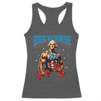Funny George Washington Gym Racerback Tank Top Muscular Flex Workout 4th of July - Wonder Print Shop