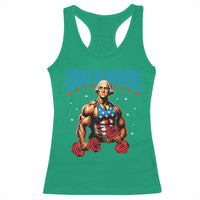 Funny George Washington Gym Racerback Tank Top Muscular Flex Workout 4th of July - Wonder Print Shop