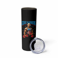 Funny George Washington Gym Skinny Tumbler Muscular Flex Workout 4th of July - Wonder Print Shop