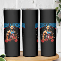 Funny George Washington Gym Skinny Tumbler Muscular Flex Workout 4th of July - Wonder Print Shop