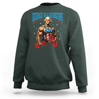 Funny George Washington Gym Sweatshirt Muscular Flex Workout 4th of July - Wonder Print Shop
