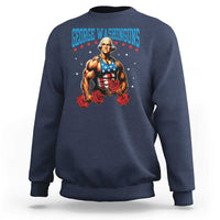 Funny George Washington Gym Sweatshirt Muscular Flex Workout 4th of July - Wonder Print Shop