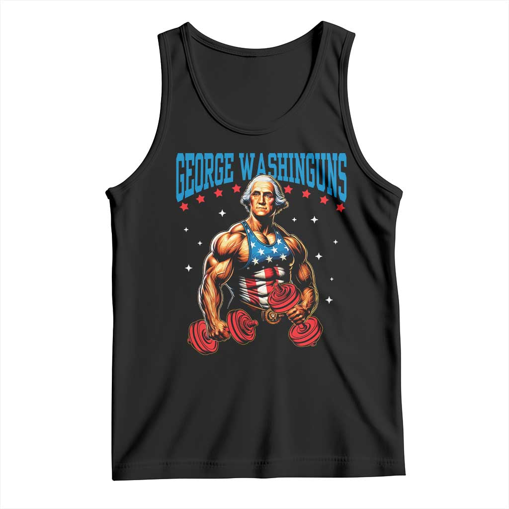 Funny George Washington Gym Tank Top Muscular Flex Workout 4th of July - Wonder Print Shop