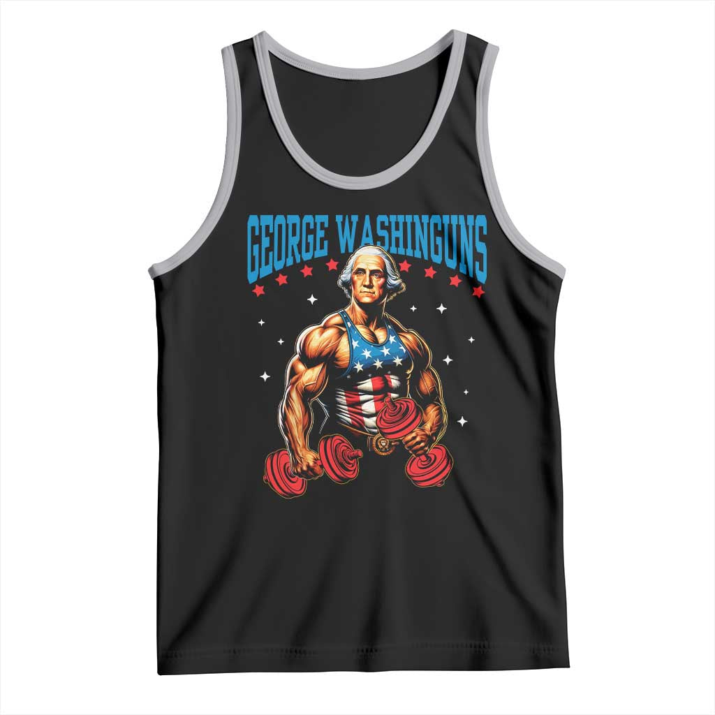 Funny George Washington Gym Tank Top Muscular Flex Workout 4th of July - Wonder Print Shop