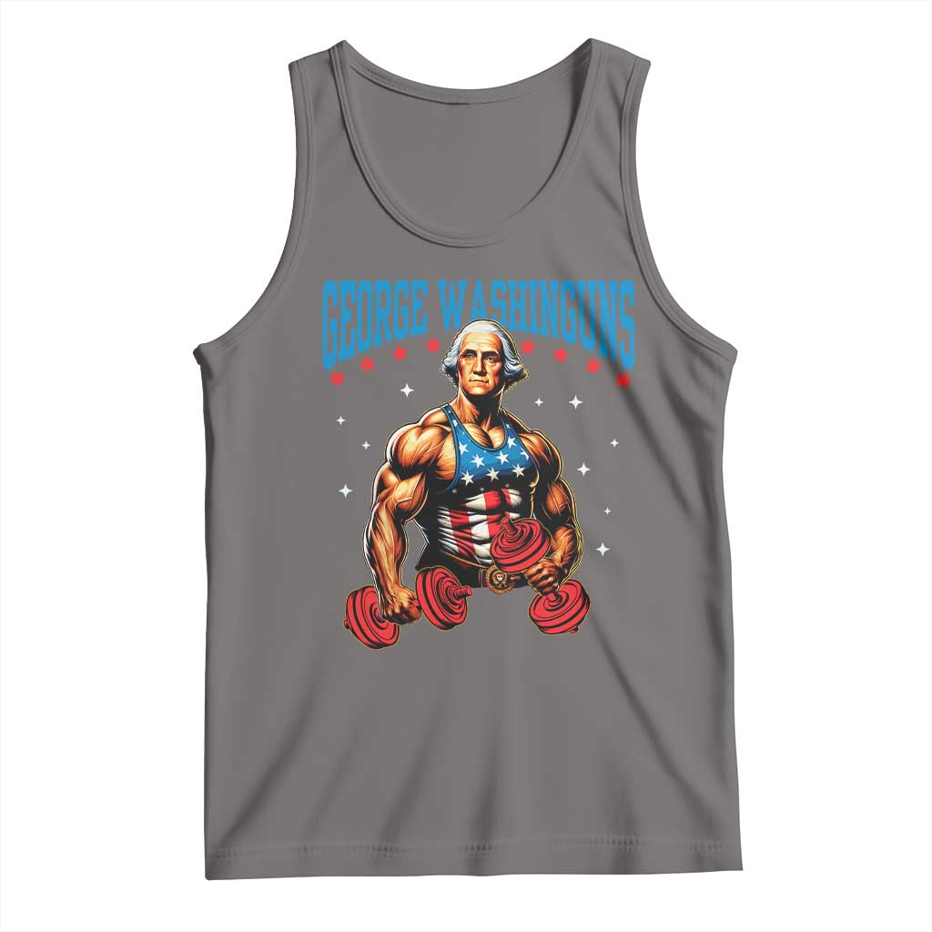 Funny George Washington Gym Tank Top Muscular Flex Workout 4th of July - Wonder Print Shop