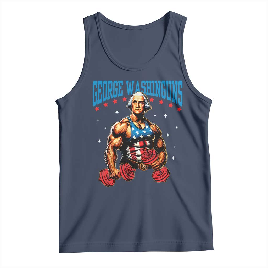Funny George Washington Gym Tank Top Muscular Flex Workout 4th of July - Wonder Print Shop