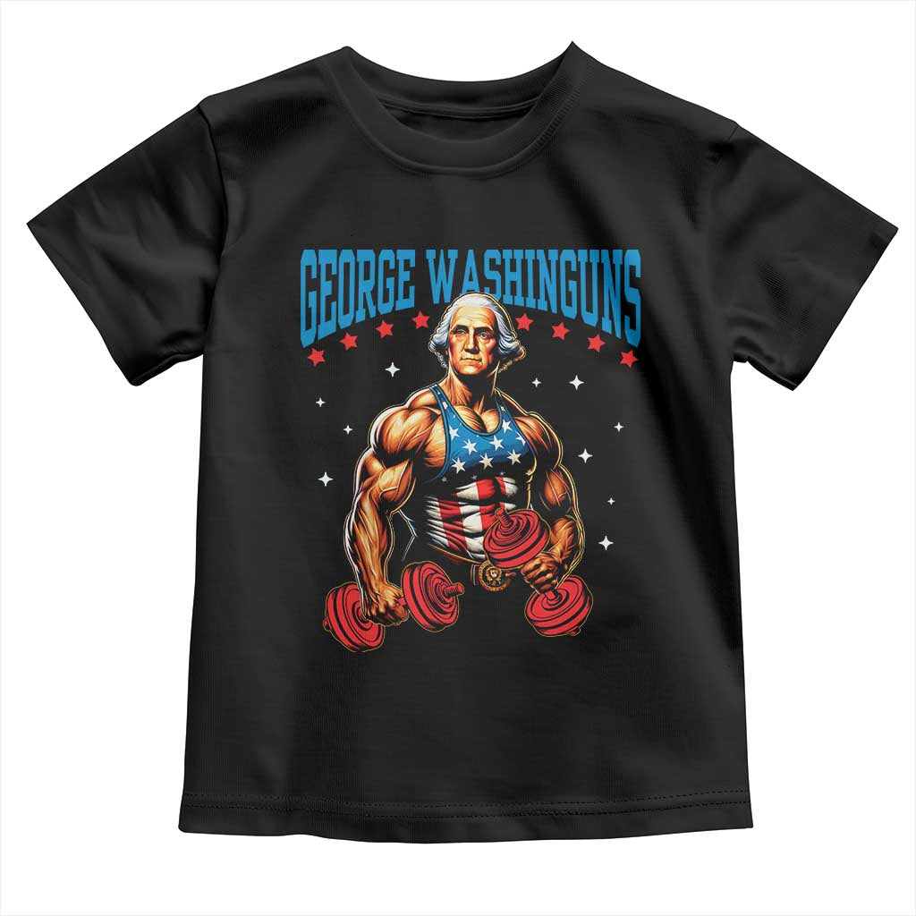 Funny George Washington Gym Toddler T Shirt Muscular Flex Workout 4th of July - Wonder Print Shop