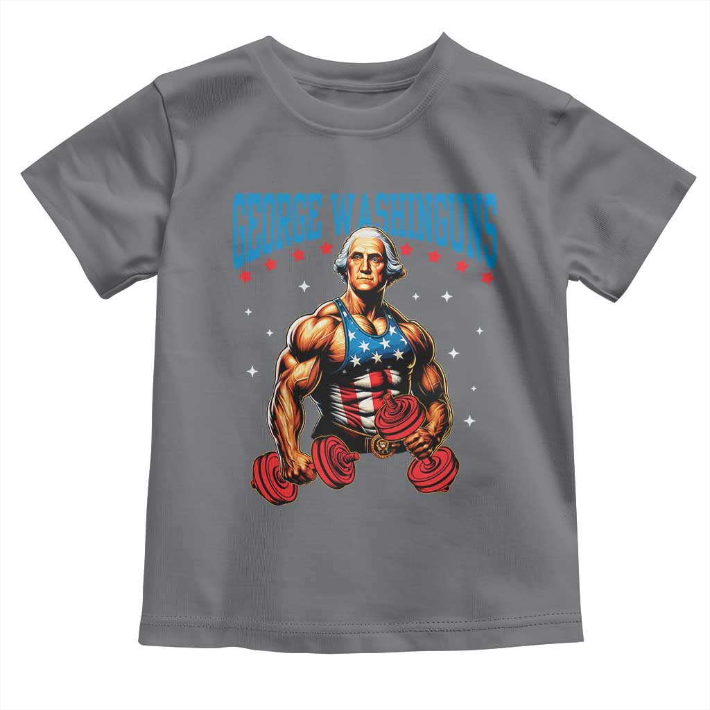Funny George Washington Gym Toddler T Shirt Muscular Flex Workout 4th of July - Wonder Print Shop