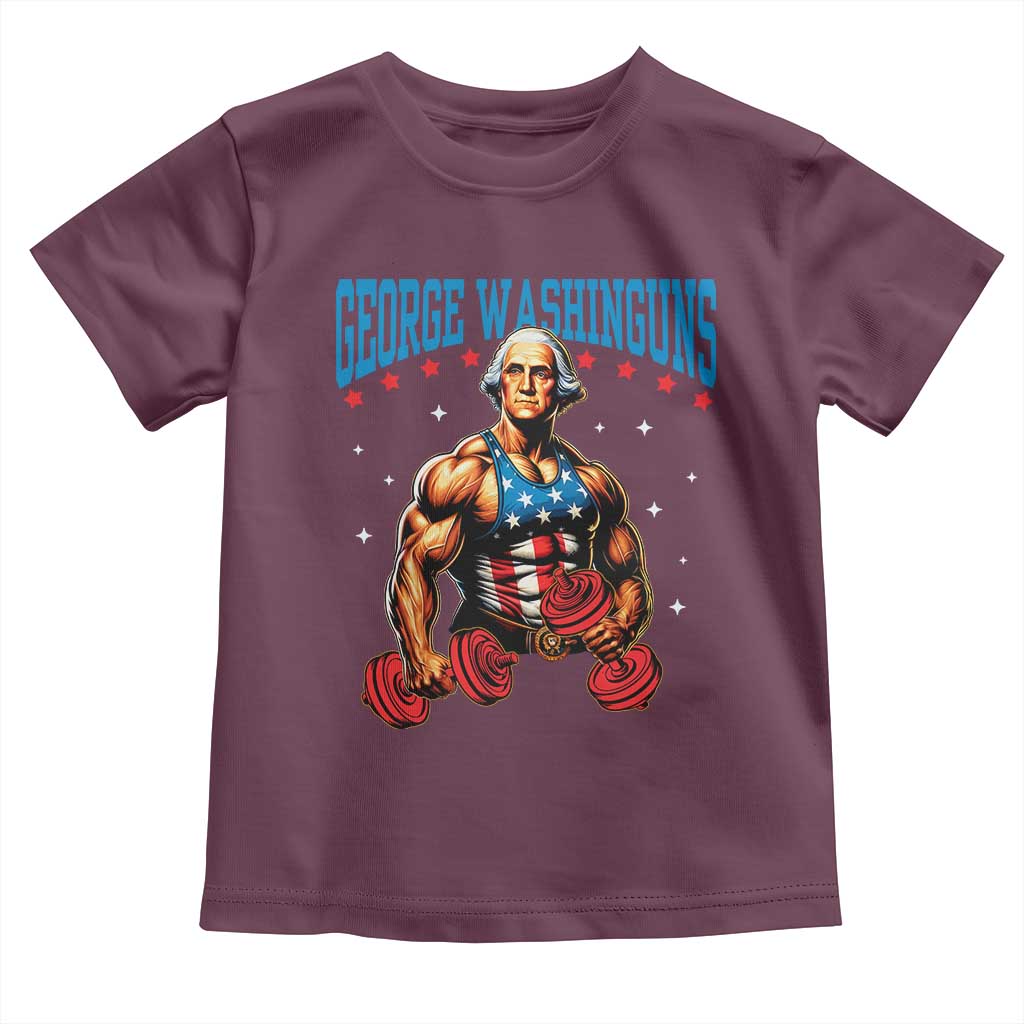 Funny George Washington Gym Toddler T Shirt Muscular Flex Workout 4th of July - Wonder Print Shop