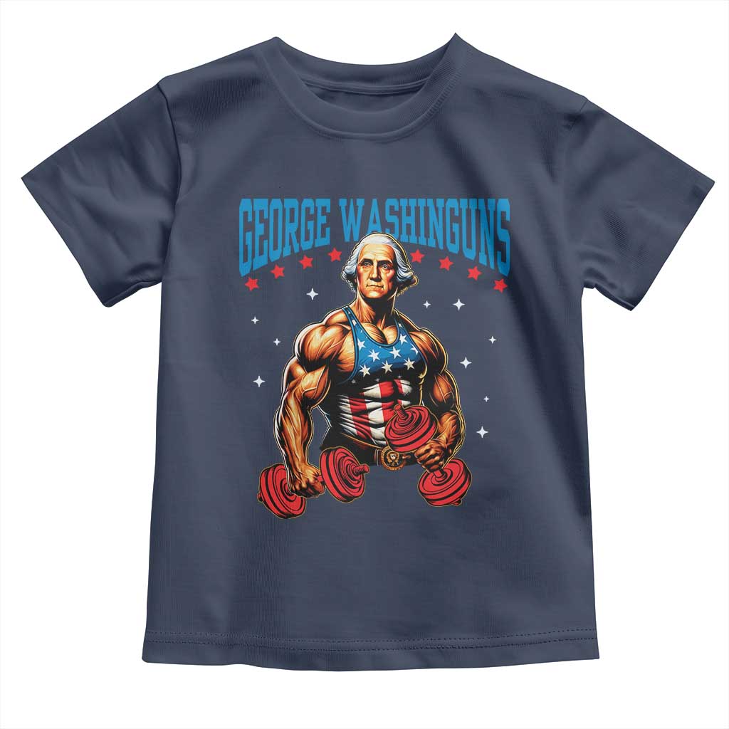 Funny George Washington Gym Toddler T Shirt Muscular Flex Workout 4th of July - Wonder Print Shop