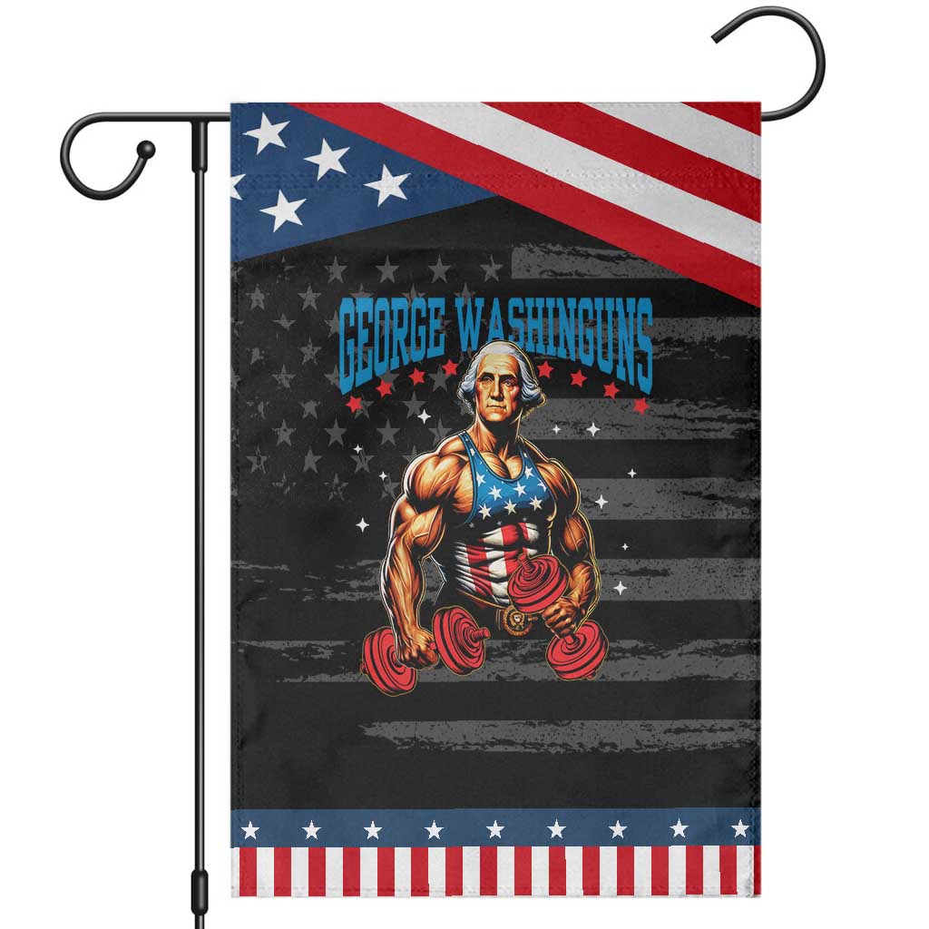 Funny George Washington Gym Garden Flag Muscular Flex Workout 4th of July