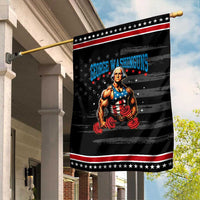 Funny George Washington Gym Garden Flag Muscular Flex Workout 4th of July