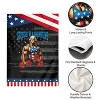 Funny George Washington Gym Garden Flag Muscular Flex Workout 4th of July