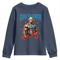 Funny George Washington Gym Youth Sweatshirt Muscular Flex Workout 4th of July - Wonder Print Shop