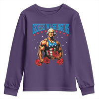 Funny George Washington Gym Youth Sweatshirt Muscular Flex Workout 4th of July - Wonder Print Shop