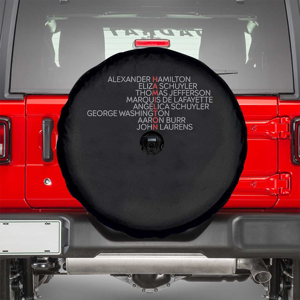 Hamilton Eliza Jefferson Angelica & Burr Names Spare Tire Cover - Wonder Print Shop