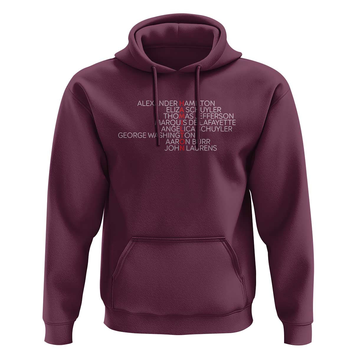Hamilton Eliza Jefferson Angelica & Burr Names Hoodie - Wonder Print Shop