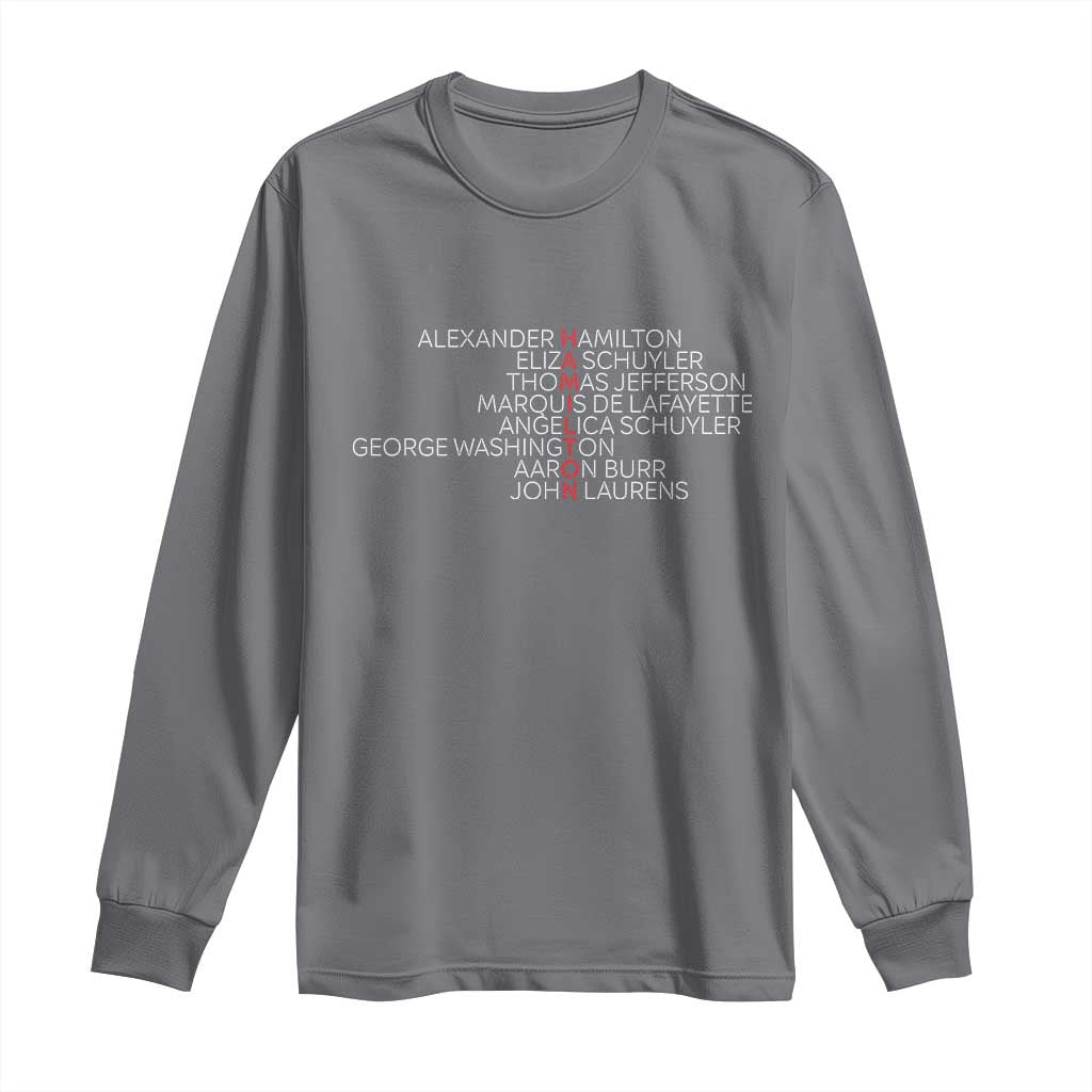 Hamilton Eliza Jefferson Angelica & Burr Names Long Sleeve Shirt - Wonder Print Shop