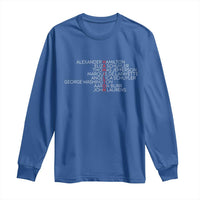 Hamilton Eliza Jefferson Angelica & Burr Names Long Sleeve Shirt - Wonder Print Shop