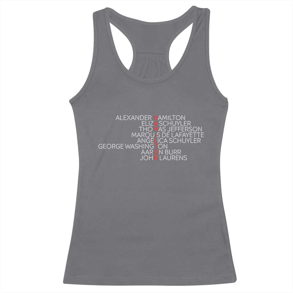 Hamilton Eliza Jefferson Angelica & Burr Names Racerback Tank Top - Wonder Print Shop