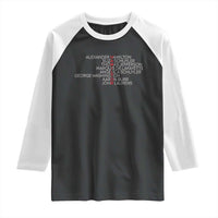 Hamilton Eliza Jefferson Angelica & Burr Names Raglan Shirt - Wonder Print Shop
