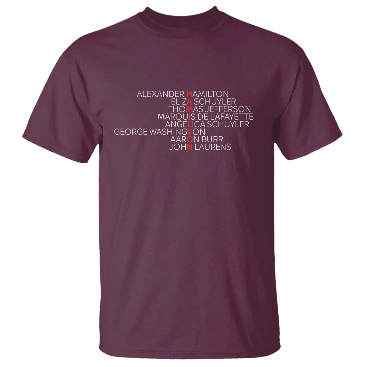Hamilton Eliza Jefferson Angelica & Burr Names T Shirt - Wonder Print Shop
