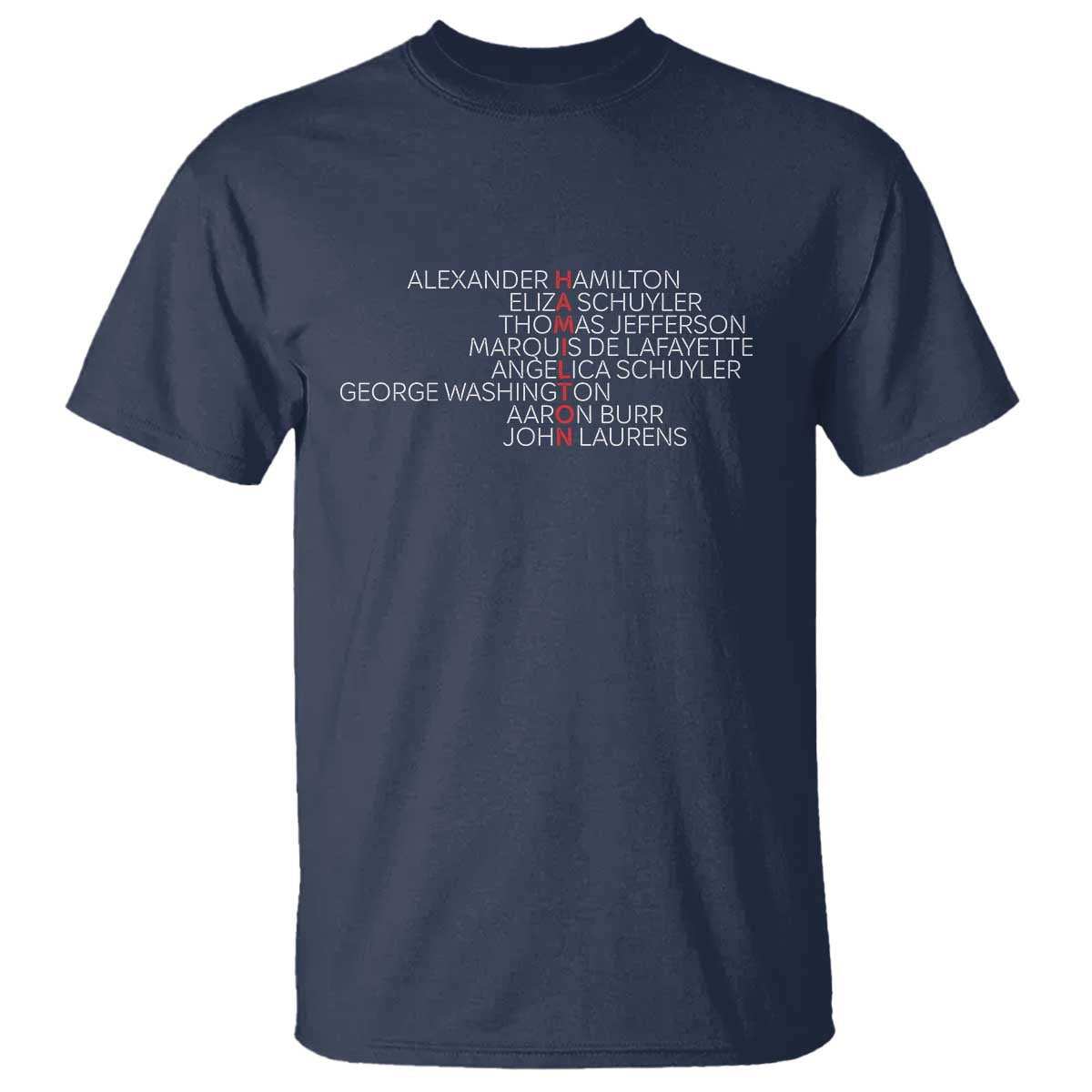 Hamilton Eliza Jefferson Angelica & Burr Names T Shirt - Wonder Print Shop