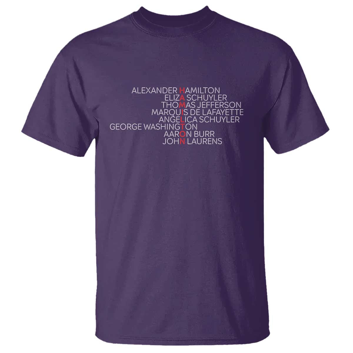 Hamilton Eliza Jefferson Angelica & Burr Names T Shirt - Wonder Print Shop
