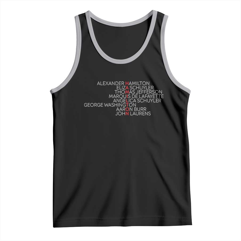Hamilton Eliza Jefferson Angelica & Burr Names Tank Top - Wonder Print Shop