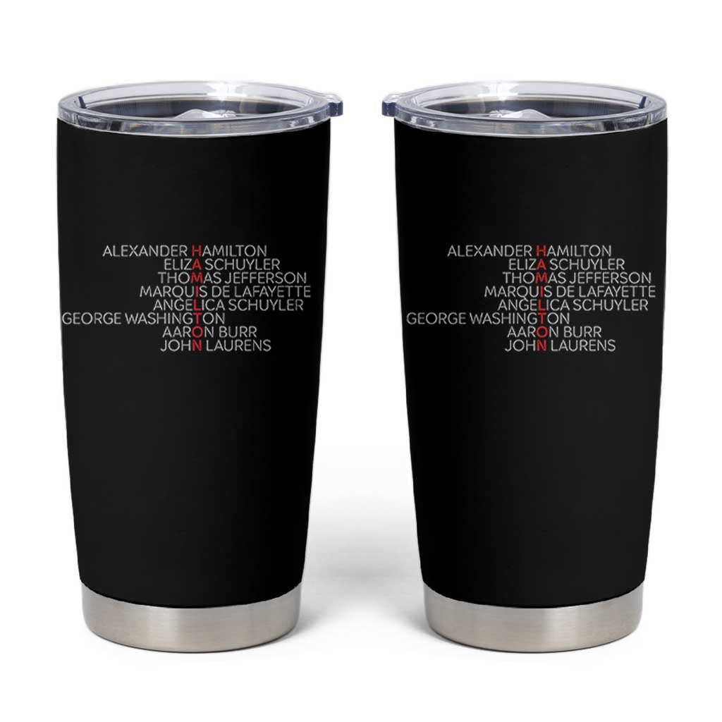Hamilton Eliza Jefferson Angelica & Burr Names Tumbler Cup - Wonder Print Shop