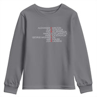 Hamilton Eliza Jefferson Angelica & Burr Names Youth Sweatshirt - Wonder Print Shop